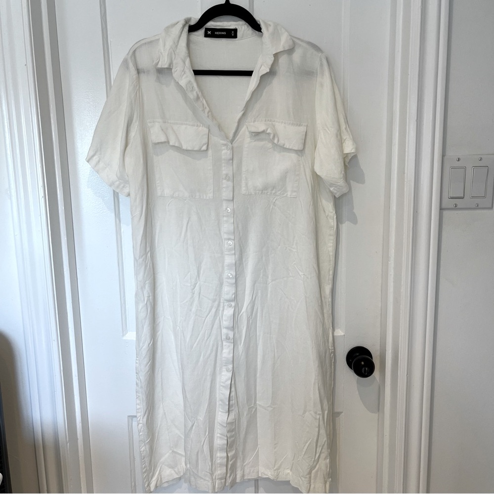 HERING Long White Short Sleeve Dress